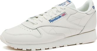 Reebok Mens Classic Leather Sneakers, Chalk/Vector Blue/Vector Red, 9 UK