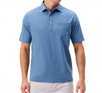 Johnnie-O Original Matthis Stripe Short Sleeve Polo In Moonlight Blue