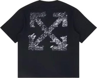 Off-white Paint Splatter Arrow Diag Fit T-Shirt Black 44OWOS26T064001