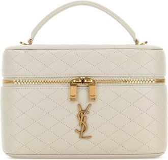 Saint Laurent Chalk Leather Large Vanity Gaby Handbag