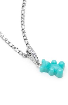 Nialaya Turquoise Gummy Bear Silver Necklace in Silver /Turquoise Bear at Nordstrom