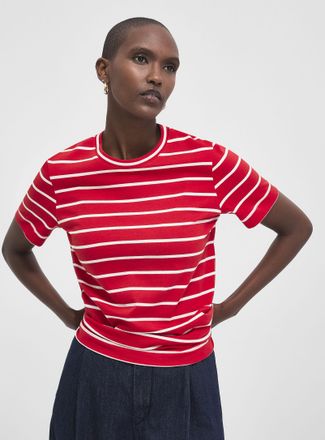 Contemporaine Womens Organic cotton striped T-shirt