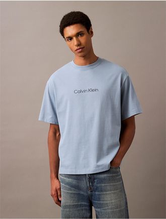 Calvin Klein Mens Standard Logo Relaxed Tee - Blue - 2XL