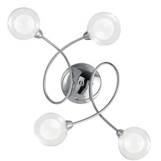 Netlighting BLOG 4 Light Multi Arm Semi Flush Ceiling light Chrome 60x44x19cm in Grey | Size: 60 x 44 x 19 cm