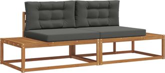 vidaXL Conjunto De Sof&aacute;s De Exterior Natural Y Antracita Vidaxl