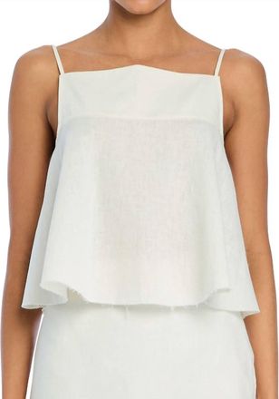 SER.O.YA Miley Linen Top In Eggshell