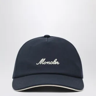Moncler Navy Baseball Cap With Embroidered Logo