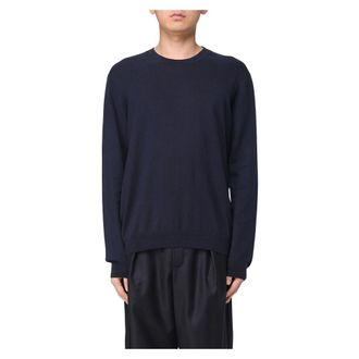 A.P.C. Round-neck Knitwear, male, Blue, Size: L Soft Knit Sweaters for Men