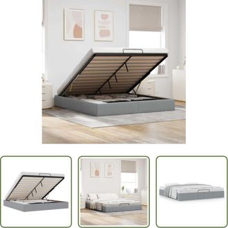 vidaXL Struttura letto - Struttura Letto Pouf senza Materasso 200x200 cm in Tessuto