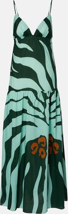 Johanna Ortiz Abito lungo Zea Palm in popeline di cotone