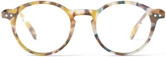 Izipizi 46mm Round Reading Glasses in Blue Tortoise at Nordstrom, Size +2.50