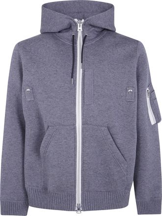sacai Sweatshirt Zippered Cotton Cashmere Knit Hoodie