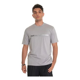 Emporio Armani Pima Jersey T-shirt with Logo Embroidery - male - Emporio Armani - T-Shirts - Gray - 2XL - Tops