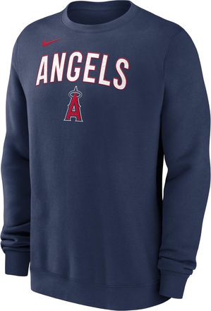 Nike Los Angeles Angels Nike Mens MLB Pullover Crew in Blue | NKPU160NANG-LYA