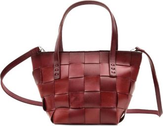 Dragon Diffusion Mini Manden Tas met Geweven Ontwerp - Dames - Shoppers - Rood - ONE Size - Leer - Tassen
