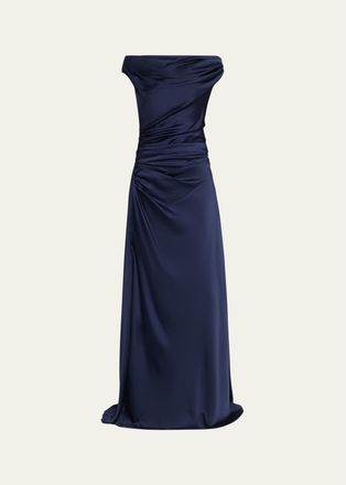 SIMKHAI Elinne Draped Off-Shoulder Column Gown