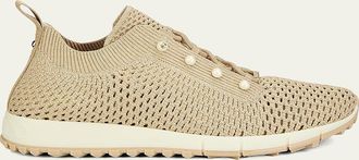 Jimmy Choo London Veles Crochet-Knit Low-Top Trainers