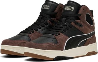 Puma Sneaker PUMA RBD BREAK MID SD, Damen, Gr. 41, flat bronze, puma schwarz, vapor gray, Leder, mehrfarbig, Schuhe Sneaker, f&uuml;r Alltag und sportliche Akti