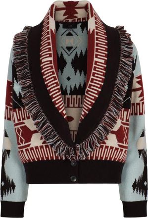 Alanui Truien & Vesten, Dames, Veelkleurig, M, Wol, Icon Jacquard Cardi-Bomber