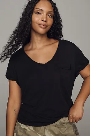 Pilcro Quinn Drapey V-Neck Tee
