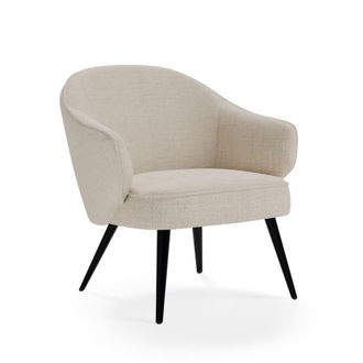 Koketto Home Butaca de dise&ntilde;o curvilineo tapizada en beige con patas negras