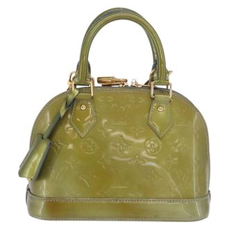 Louis Vuitton Alma Handbag Monogram Vernis Khaki Patent_Leather Handbag (Pre-Owned)