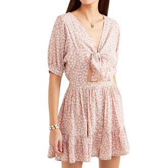 Faithfull The Brand Faithfull the Brand Marigot Pink Floral Dress Size L