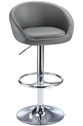 Netfurniture Lombardy Adjustable Bar Stool Chrome Grey