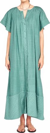 Mirth Vienna Pintuck Dress In Teal Stitch