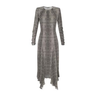 Elisabetta Franchi Georgette Python Print Dress