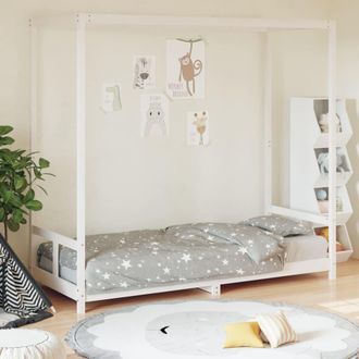 vidaXL Estructura De Cama Para Ni&ntilde;os Madera De Pino Blanco 80x200 Cm Vidaxl