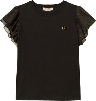Twin-Set T-shirt con ruches - Nero