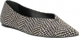 Carrano Womens Megan Leather Flat In Black/white