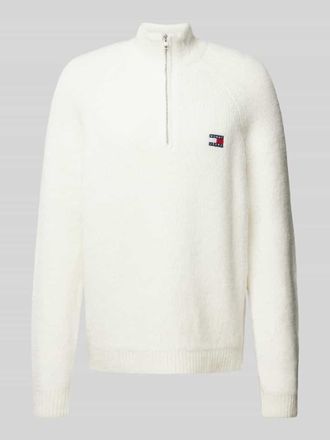 Tommy Jeans Strickpullover mit Stehkragen in Offwhite, Gr&ouml;&szlig;e XL