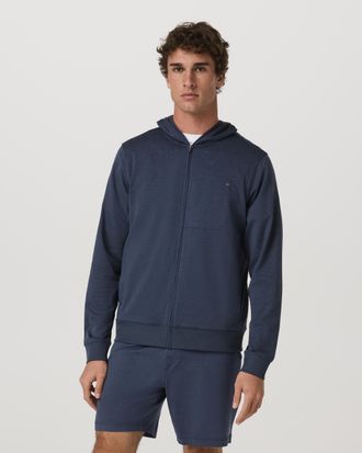 Vuori Clothing Ponto Full Zip Hoodie | Salt Heather | XS, Size Extra Small