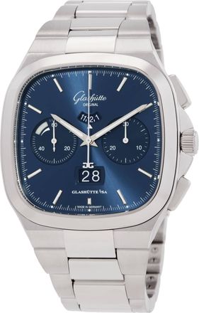 Glash&uuml;tte Original Glashutte Seventies Chronograph Panorama Date Automatic Blue Dial Mens Watch 1-37-02-08-02-70