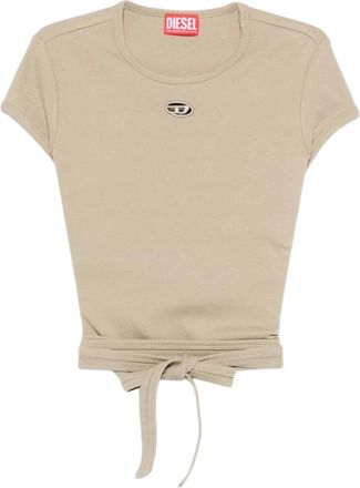 Diesel Green Round Neck Wrap Tie T-Shirt