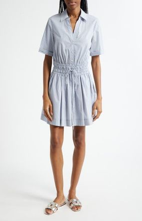 Veronica Beard Susan Stripe Cotton Blend Shirtdress in Blue Multi at Nordstrom, Size 2