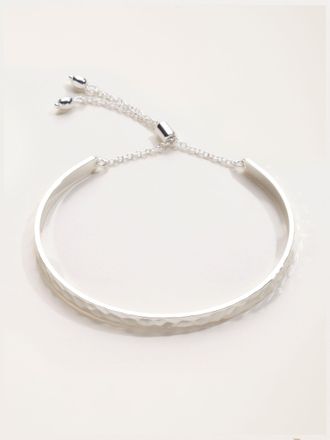 Fat Face FatFace Hammered Bangle in Silver Tone