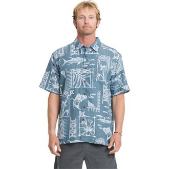 Quiksilver Paradise Bay Short Sleeve Shirt in Real Teal at Nordstrom, Size Xx-Large