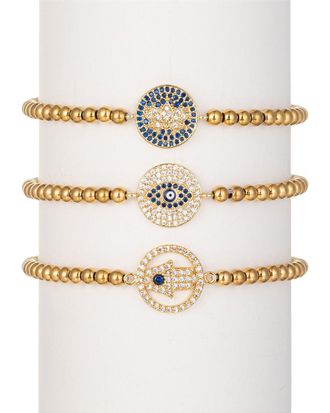 Eyecandy LA Eye Candy La Luxe Titanium Cz Emilia Stretch Bracelet Set