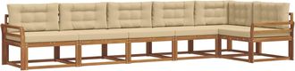 vidaXL Conjunto De Sof&aacute;s De Exterior 6 Uds. Natural Y Beige Vidaxl