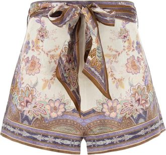 Zimmermann Beige Paisley Shorts