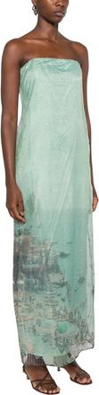 Staud Strapless Gown - Dames - Avondkleed - Groen - XS - Kleedjes