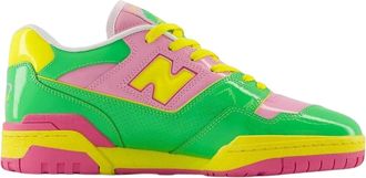 New Balance Dames 550 Neon leren sportschoenen (Groen/Roze/Geel)