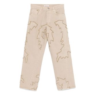 Sunflower Jeans, Heren, Beige, W33 L32, Katoen, Wide Twist Patch Jeans