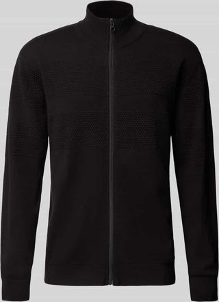 Lindbergh Lindbergh Cardigan mit Stehkragen und Reißverschluss in Black, Größe XXXL