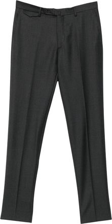 Tagliatore Black Pocket Belt-Loop Wool Formal Pants