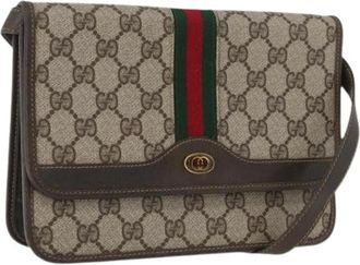 Gucci Pre-owned Cross Body Bags, female, Beige, Size: ONE SIZE Pre-owned GG Canvas Shoulder Bag