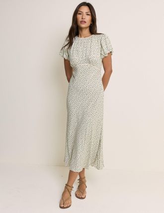 Nobody's Child Blue Ditsy Floral Sicily Midi Dress